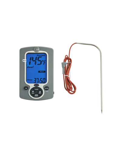 Taylor Wired Probe Thermometer with Bright Blue Backlight and USDA Presets  Gray