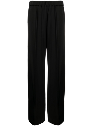 Shop Jil Sander Wide Leg Track Pants - Women's - Viscose/elastane In Black