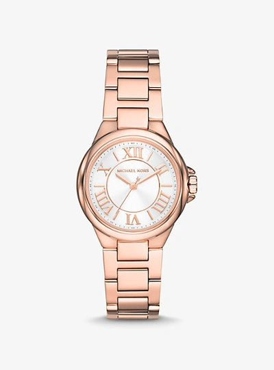 Shop Michael Kors Mini Camille Rose Gold-tone Watch