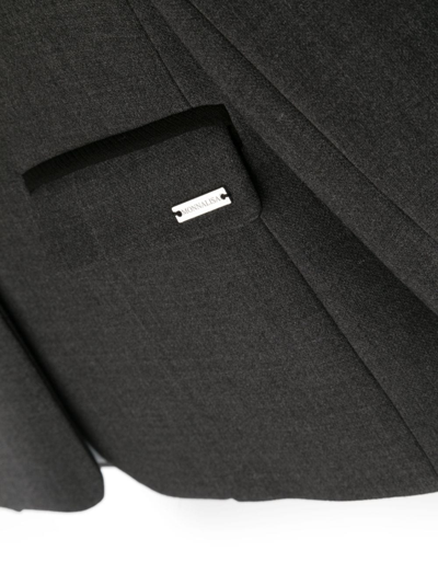 Shop Monnalisa Logo-plaque Long-sleeve Blazer In Grey