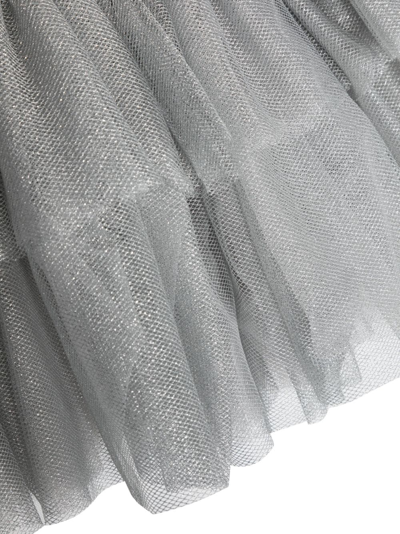 Shop Chiara Ferragni Logo-waistband Tulle Tutu Skirt In Grey