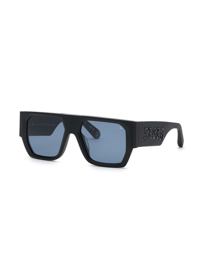 Shop Philipp Plein Oversize Square-frame Sunglasses In Black