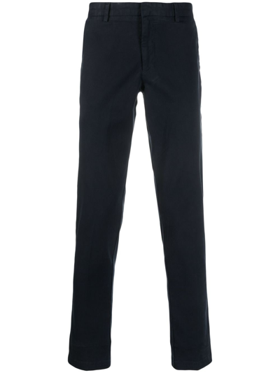 Shop Hugo Boss Slim-fit Cotton Chinos In Blue