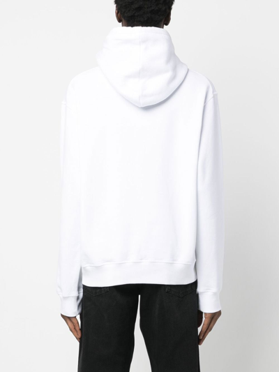 Shop Dsquared2 Icon-print Cotton Hoodie In White