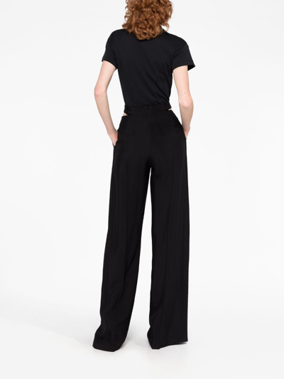 Shop Mugler Zip-embellished Organic-cotton Bodysuit In Black