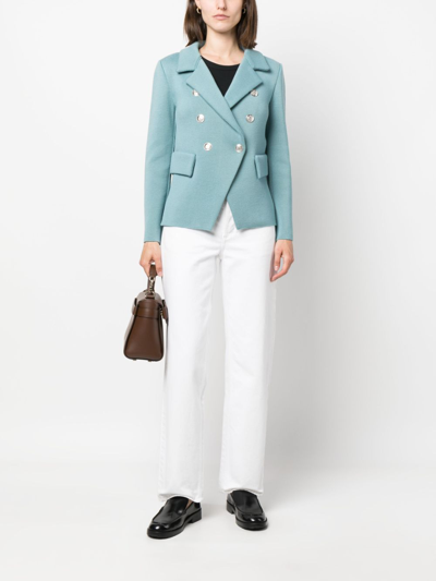 Shop Charlott Double-breasted Wool Blazer In Blue