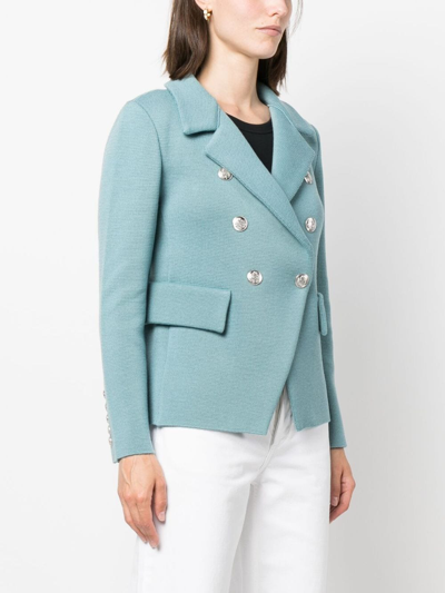 Shop Charlott Double-breasted Wool Blazer In Blue