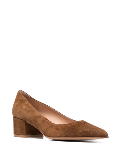 Shop Gianvito Rossi Piper 40mm Suede Pumps In Brown