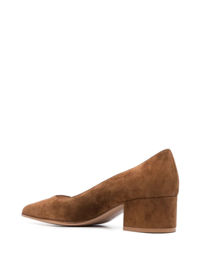 Shop Gianvito Rossi Piper 40mm Suede Pumps In Brown