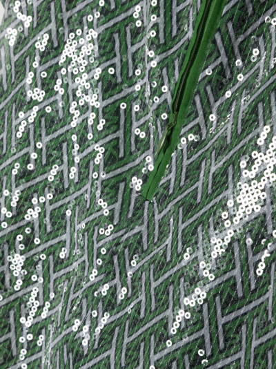 Shop Michael Kors Monogram-pattern Sequin Dress In Green