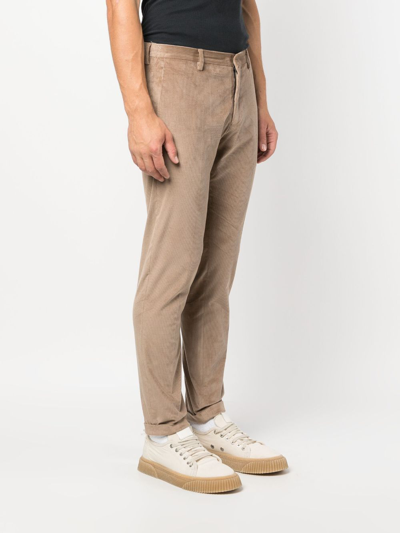 Shop Paul Smith Corduroy Satin Chino Trousers In Neutrals