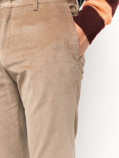 Shop Paul Smith Corduroy Satin Chino Trousers In Neutrals