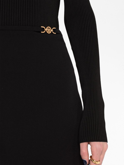 Shop Versace Medusa-plaque Mini Skirt In Black