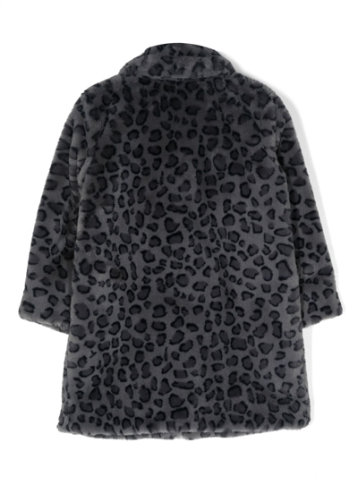 Shop Zadig & Voltaire Leopard-print Faux-fur Coat In Grey