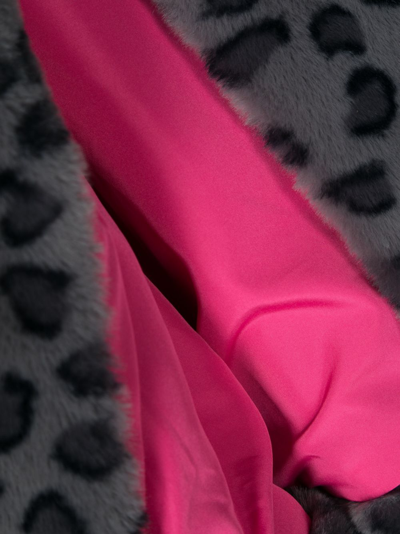 Shop Zadig & Voltaire Leopard-print Faux-fur Coat In Grey