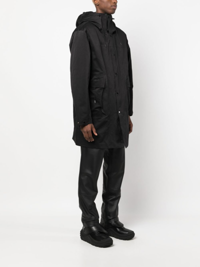Shop C.p. Company Layered Hooded Down-feather Jacket In Black