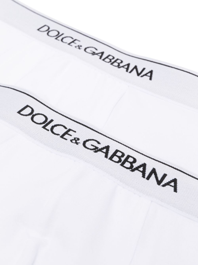 Dolce & Gabbana Logo-waist Cotton Boxer Briefs (set Of Two) In White