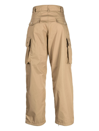 Shop Engineered Garments Straight-leg Cargo Trousers In Brown