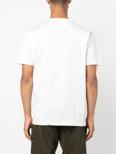 Shop C.p. Company Logo-patch Short-sleeves Cotton T-shirt In White