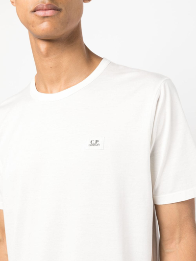 Shop C.p. Company Logo-patch Short-sleeves Cotton T-shirt In White