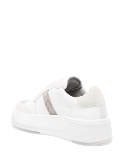 Shop Fabiana Filippi Glitter-detail Low-top Sneakers In White