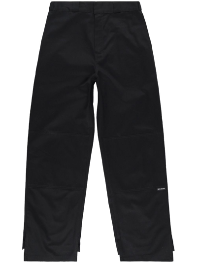 Shop Palm Angels Sartorial Loose-fit Cotton Trousers In Black
