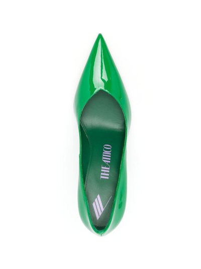 Attico 105mm Cheope Patent Leather Pumps In Green