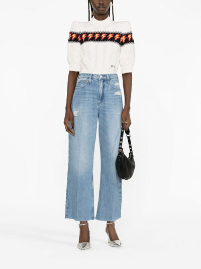 Shop Frame Le High 'n' Tight Wide-leg Jeans In Blue