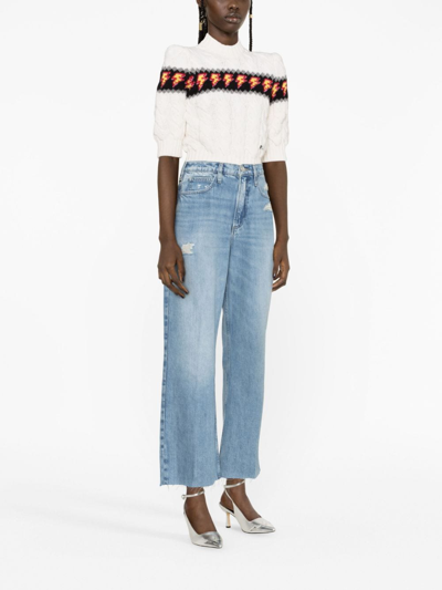 Shop Frame Le High 'n' Tight Wide-leg Jeans In Blue