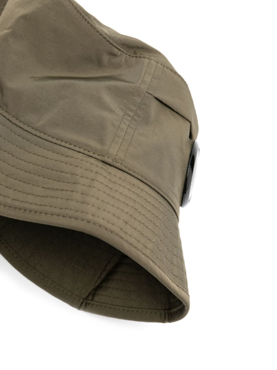Shop C.p. Company Lens-detail Bucket Hat In Green