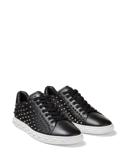 Jimmy Choo Diamond Stud-embellished Sneakers In Black