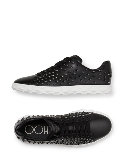 Jimmy Choo Diamond Stud-embellished Sneakers In Black