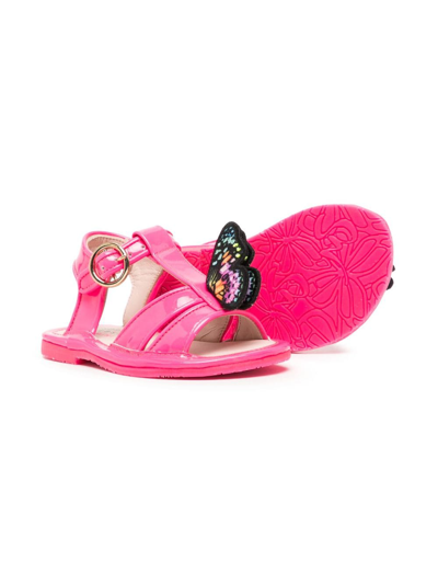 Shop Sophia Webster Mini Celeste Patent Leather Sandals In Pink