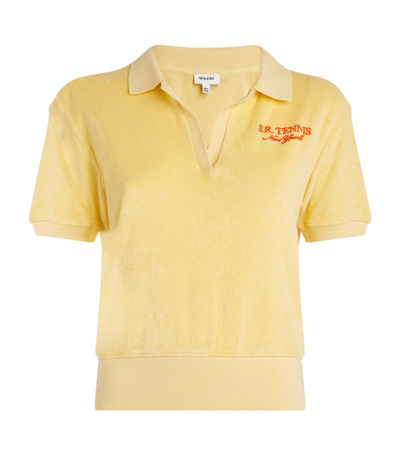 Shop Sporty And Rich Terry Cotton Polo Shirt In Beige
