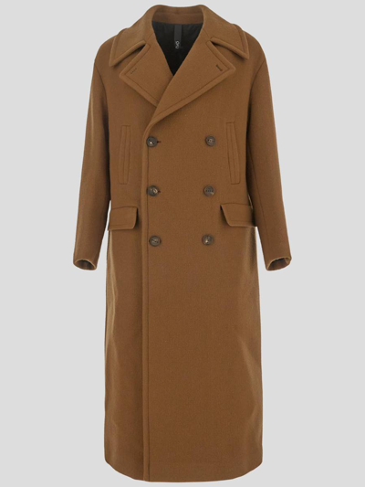 Shop Hevo Aragonese Coat In Brown