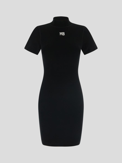 Shop Alexander Wang T By  Turtleneck Dress In Black