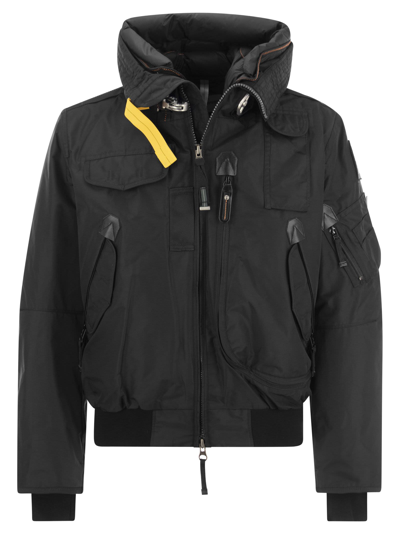 Shop Parajumpers Gobi - Hooded Bomber Jacket In Black