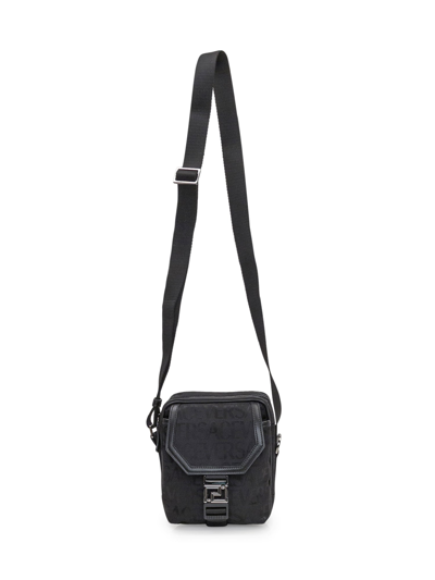 Shop Versace Crossbody Bag With Logo In Nero-rutenio