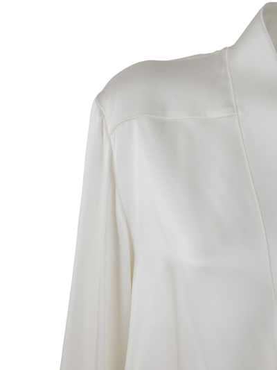 Shop Giorgio Armani Double Satin Shirt In Bn White