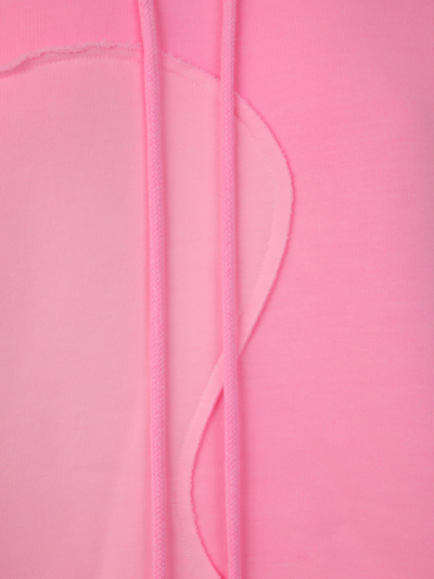 Shop Erl Unisex Swirl Fleece Hoodie Knit In Pink