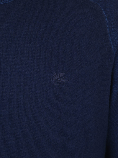 Shop Etro Martello Crew Neck Sweater In Blue