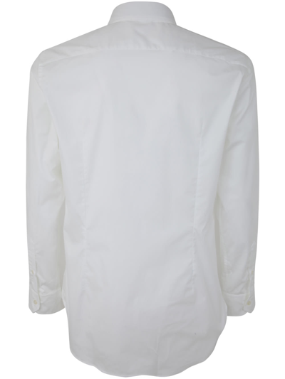 Shop Etro Fuji Botton Down Slim Shirt With Logo In Cream