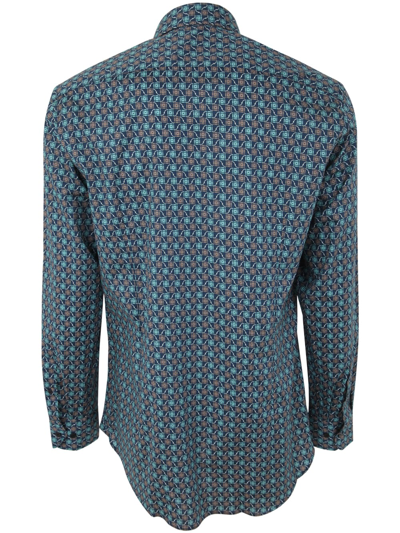 Shop Etro Roma Shirt With Logo In Blue