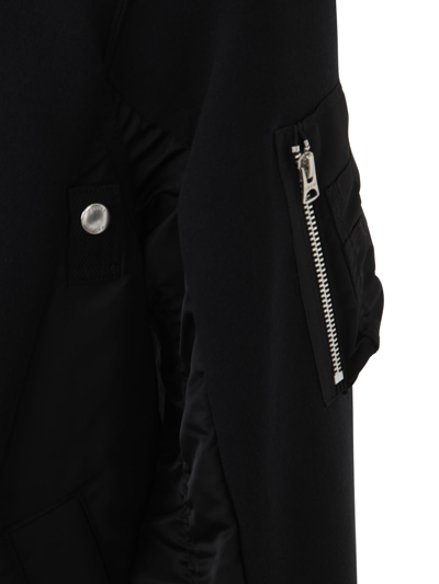 Sacai Sponge Sweat X Nylon Twill Hoodie In Black | ModeSens