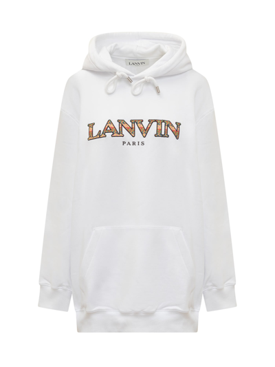 Shop Lanvin Curb Over Hoodie In Optic White