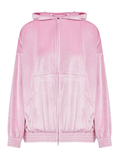 Shop Balenciaga Zip-up Hoodie In Pink