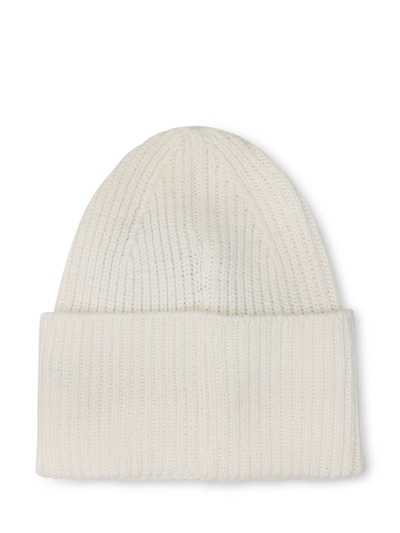 Shop Palm Angels Pa Monogram Beanie In Off White