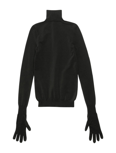 Shop Balenciaga Gloves Sweater In Black