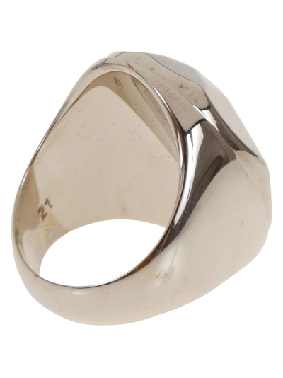 Shop Alexander Mcqueen Faceted Stone Ring In Sil V B Antil