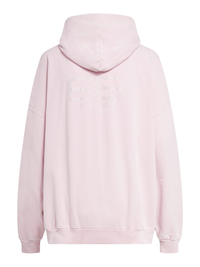 Shop Balenciaga Large Fit Hoodie In Faded Pink